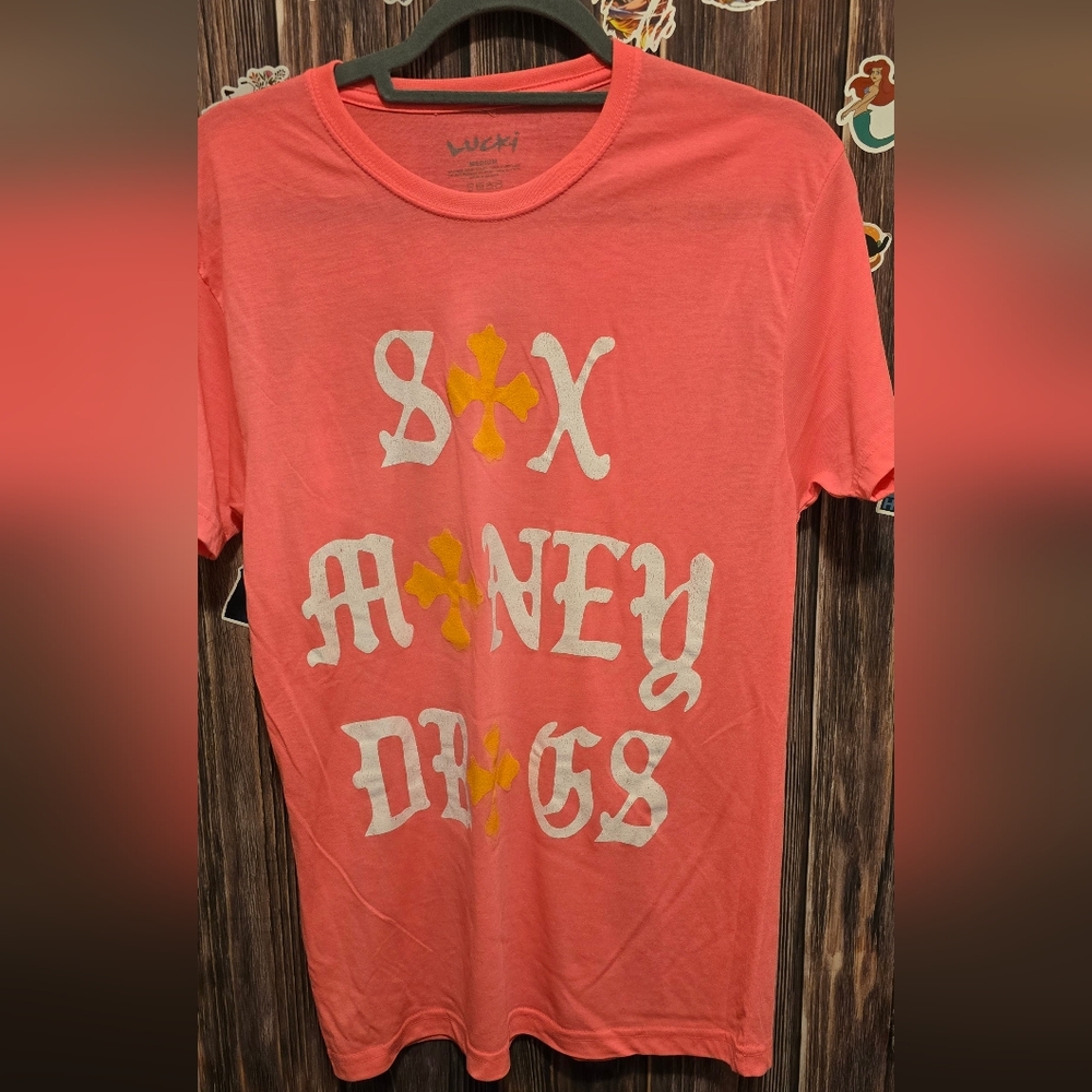 Lucki the rapper Tour vibrant Pink Graphic Tee with Bold Print